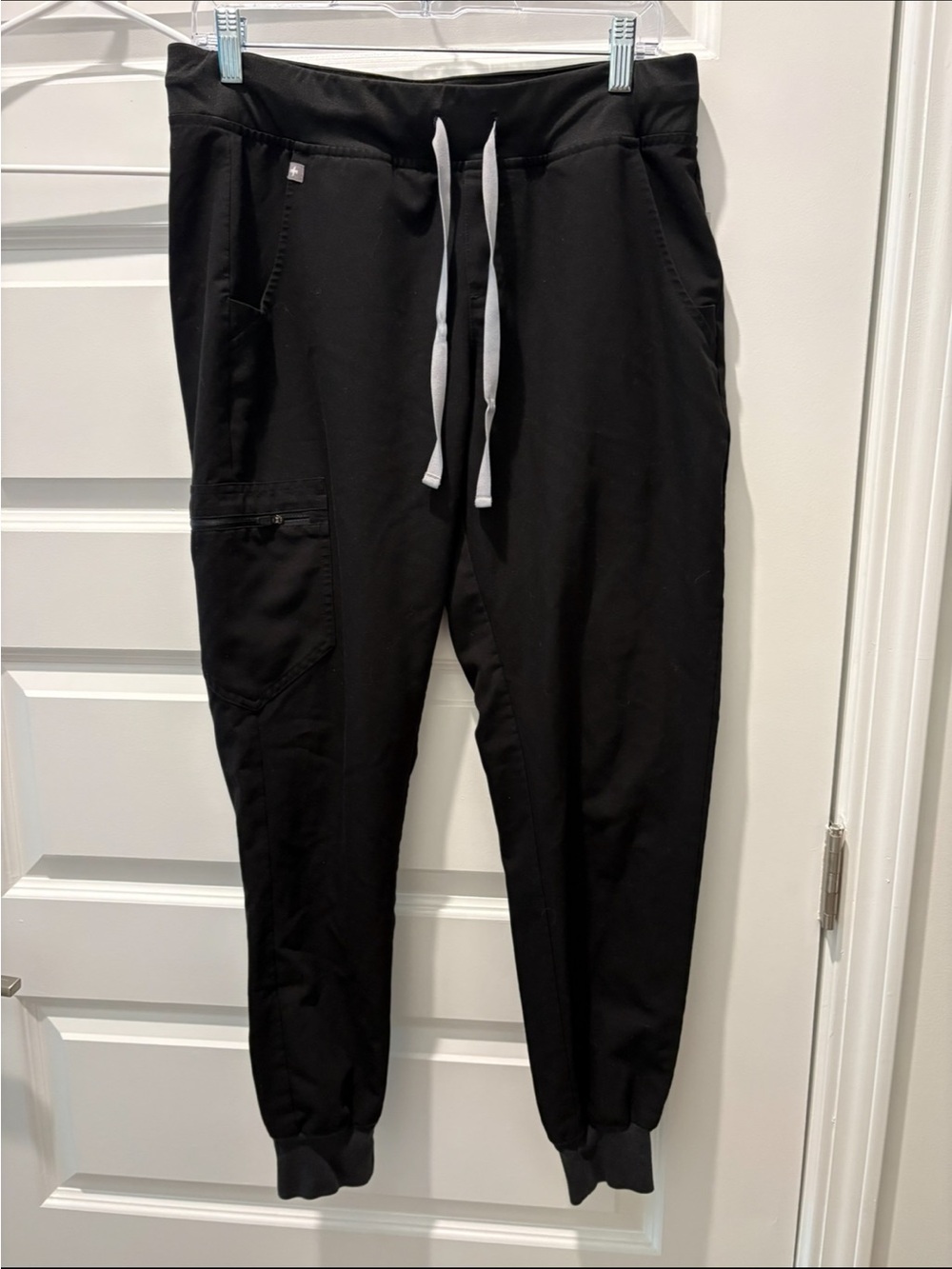 Figs Black Drawstring Track Joggers